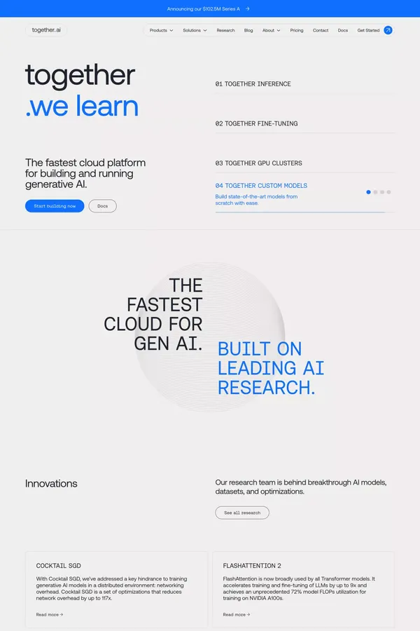 Together AI - Landing design inspiration