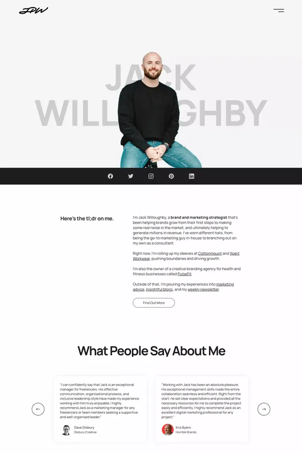 Jack Willoughby | Brand Building and Marketing Strategist - Portfolio design inspiration