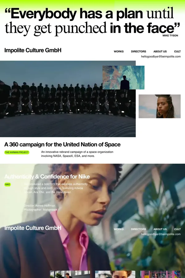 Impolite - Portfolio design inspiration