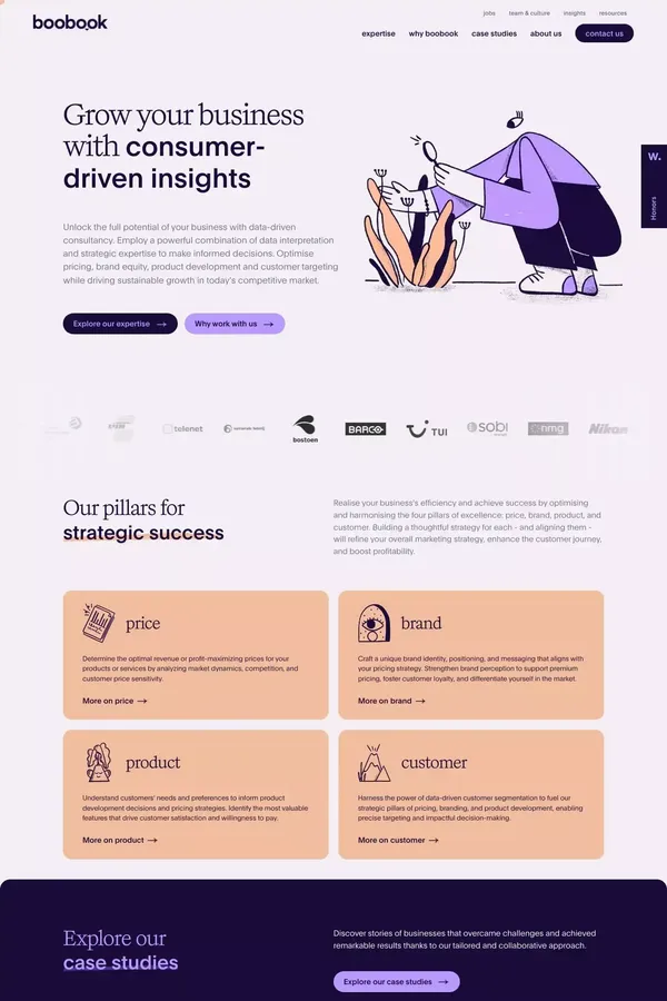 Empower Your Business | Boobook Data-Driven Insights - Landing design inspiration