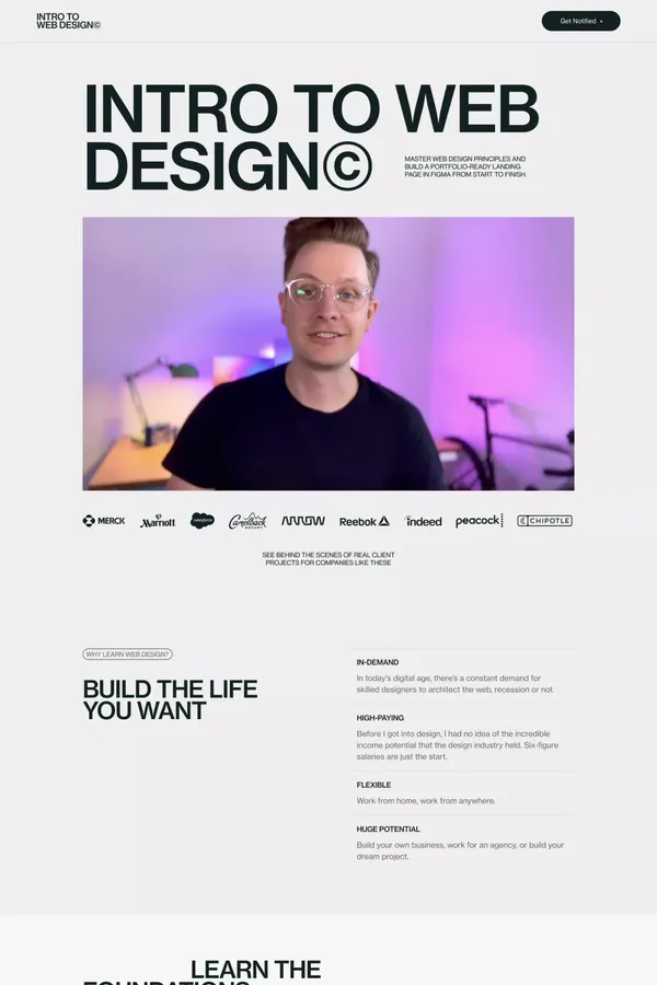 Intro to Web Design - Landing design inspiration