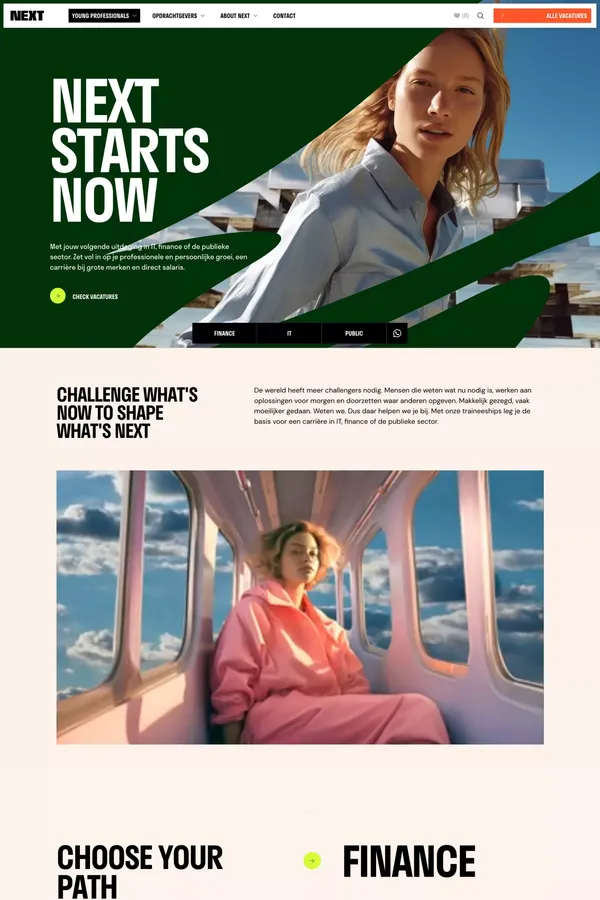 Traineeships | NEXT - Landing design inspiration
