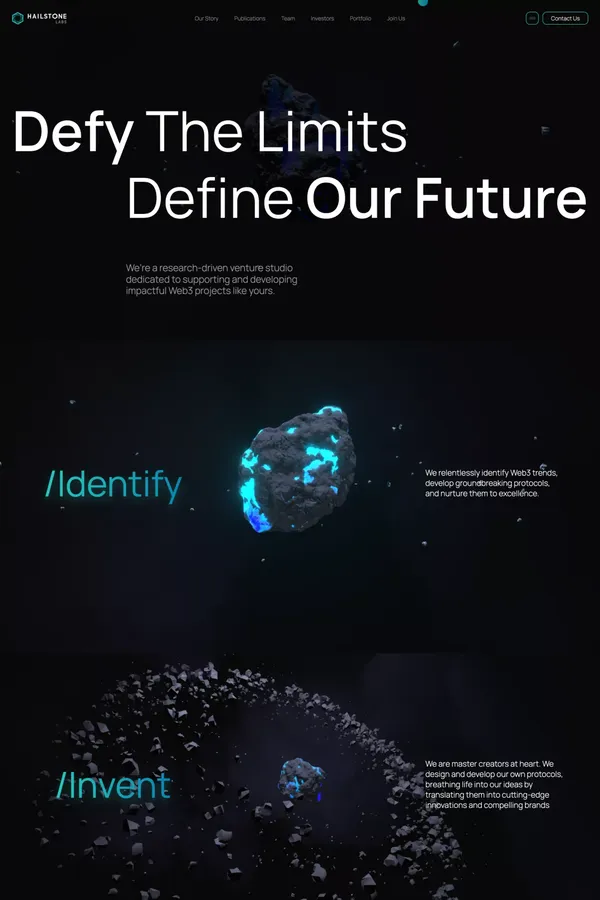 Hailstone - Landing design inspiration