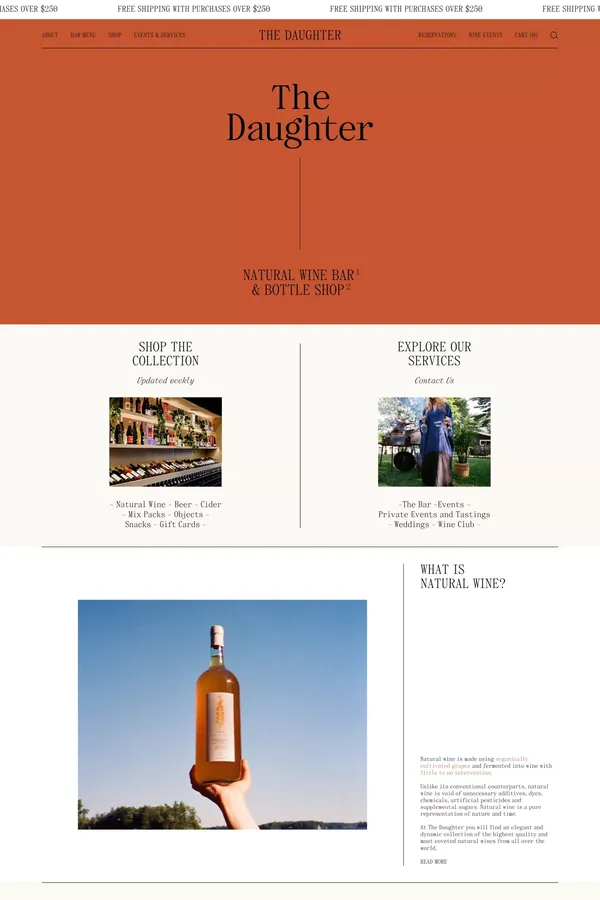 The Daughter - Ecommerce design inspiration