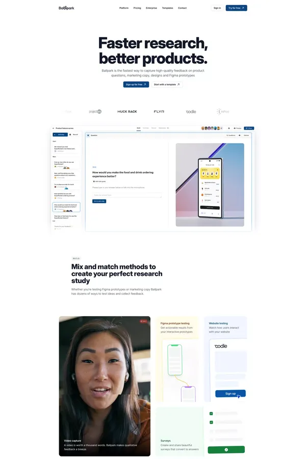 Ballpark - Product research so simple, you'll never skip it again - Landing design inspiration