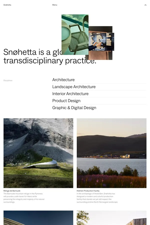 Snøhetta - Portfolio design inspiration