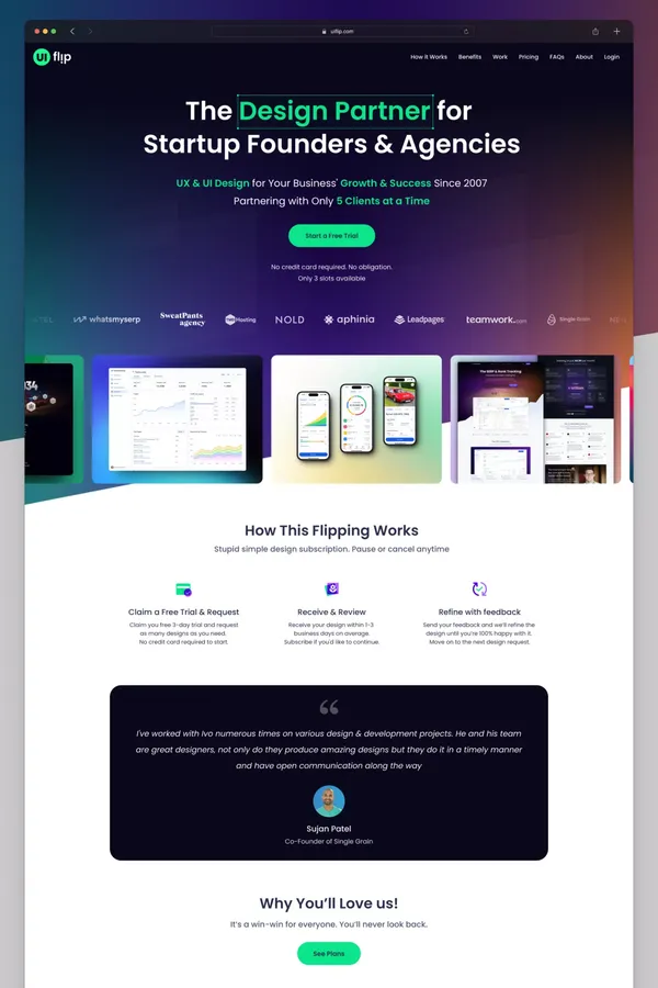 UI Flip - The Design Partner for Growing Startups & Scaleups