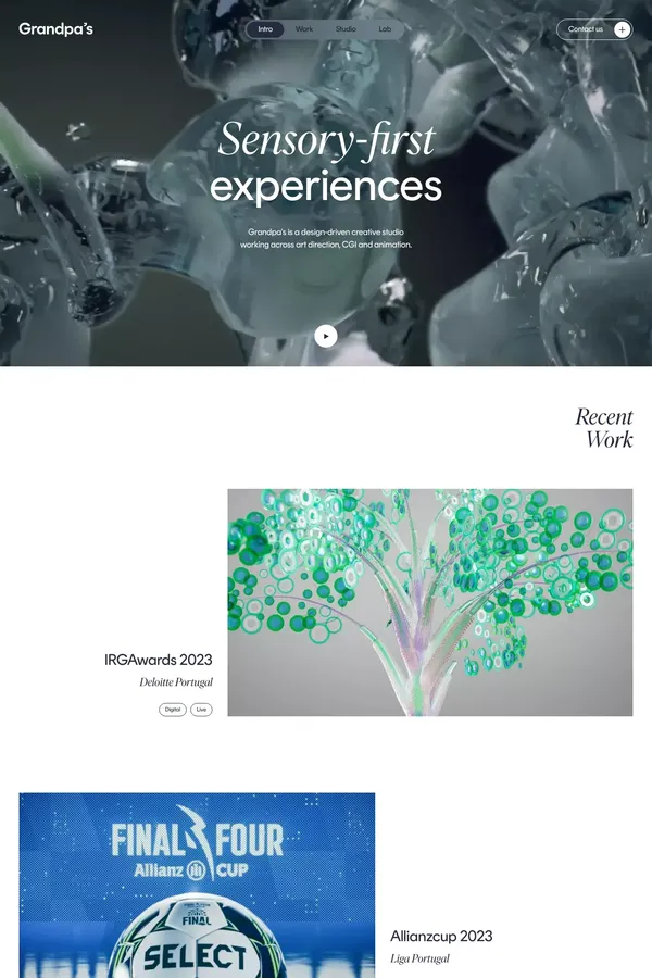 Grandpa's Studio - website design inspiration
