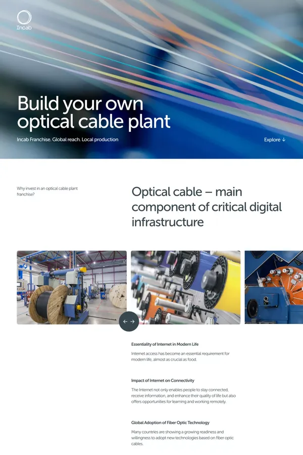 Incab Franchise — Build your own optical cable plant