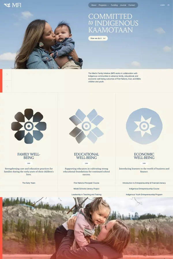 The Martin Family Initiative - Landing design inspiration
