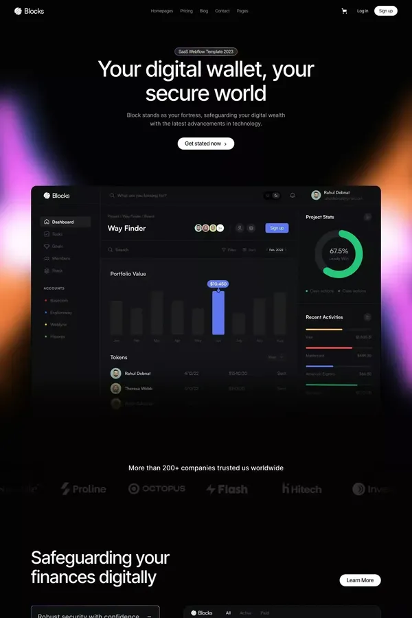 Blocks - SaaS Webflow Template - Template design inspiration