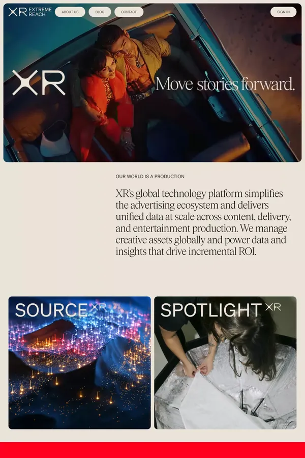 XR: Revolutionizing Advertising with Unified Data at Scale - Landing design inspiration
