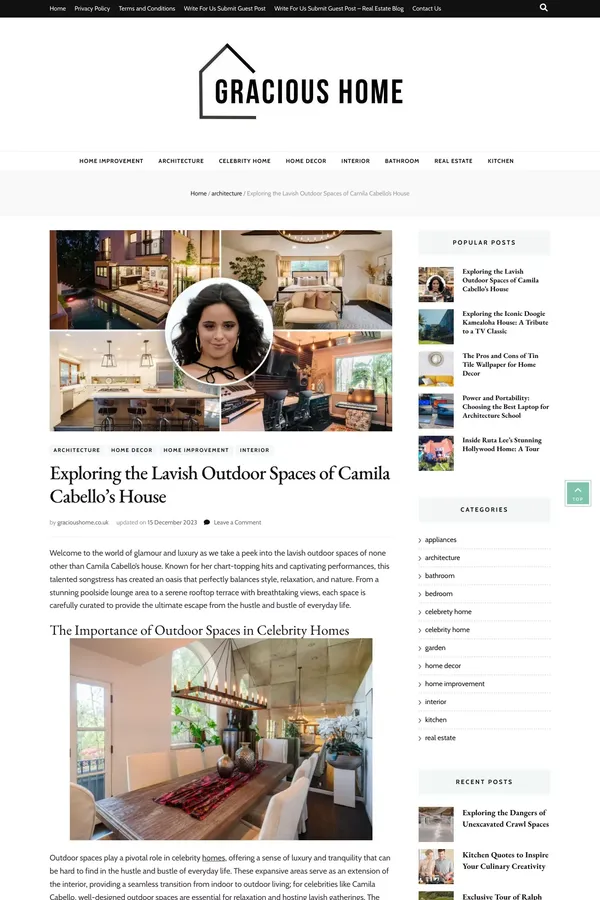 Exploring the Lavish Outdoor Spaces of Camila Cabello's House - gracioushome.co.uk - website design inspiration