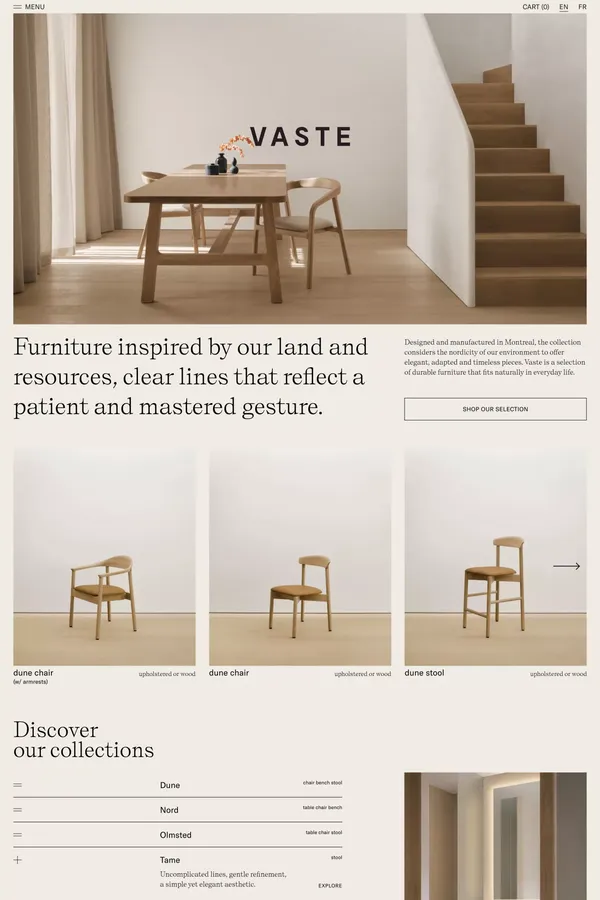 Atelier Vaste - Ecommerce design inspiration