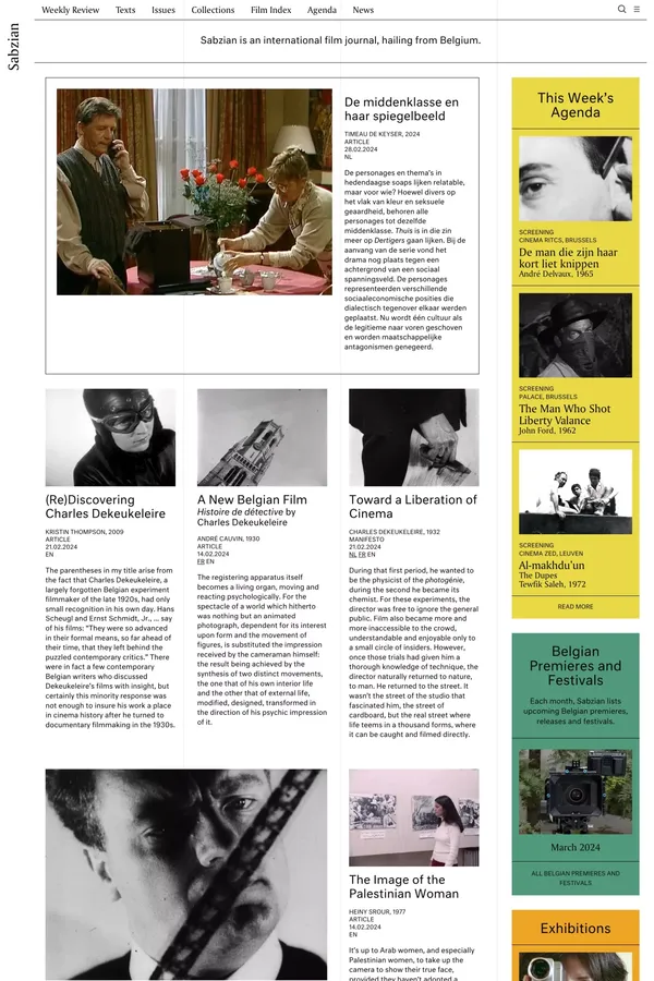 Sabzian is an international film journal, hailing from Belgium. - Blog design inspiration