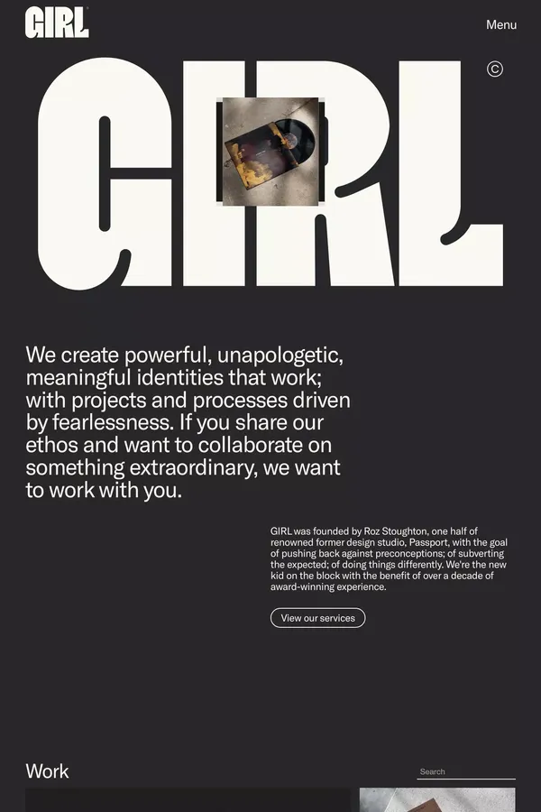 GIRL Studio - Portfolio design inspiration