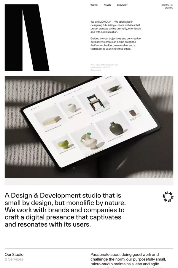 MONOLIF - Portfolio design inspiration