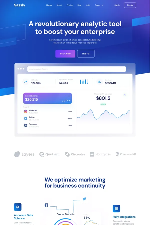 Sassly - Webflow HTML Website Template