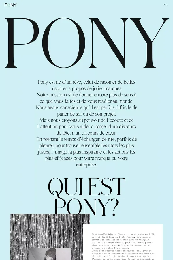 Accueil | Agence Pony - Portfolio design inspiration