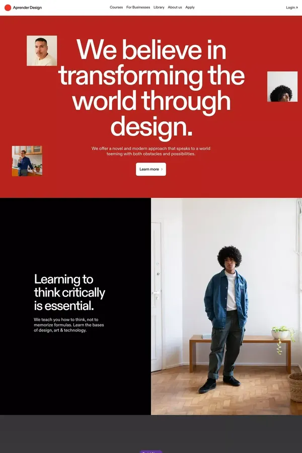 Aprender Design - Landing design inspiration