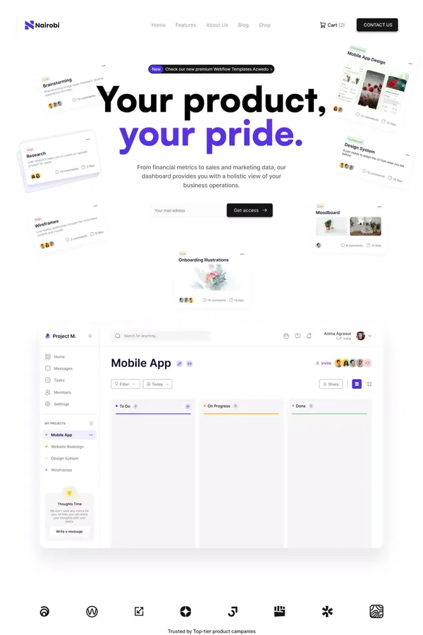 Nairobi - Webflow Ecommerce website template - Landing design inspiration