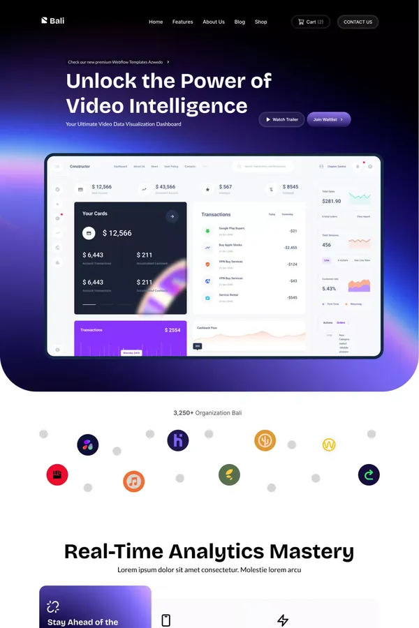 Bali - Webflow Ecommerce website template - Template design inspiration