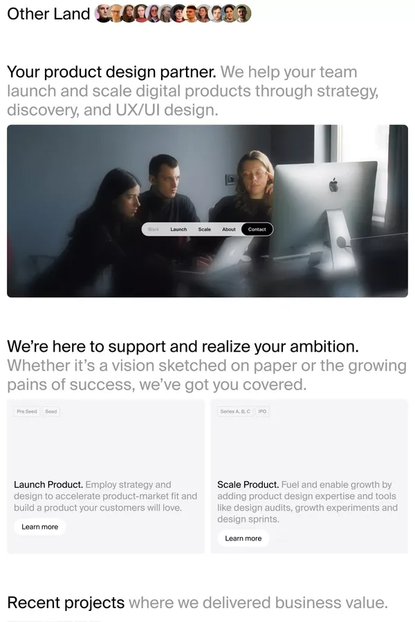 Other Land — Product Design Agency - Portfolio design inspiration