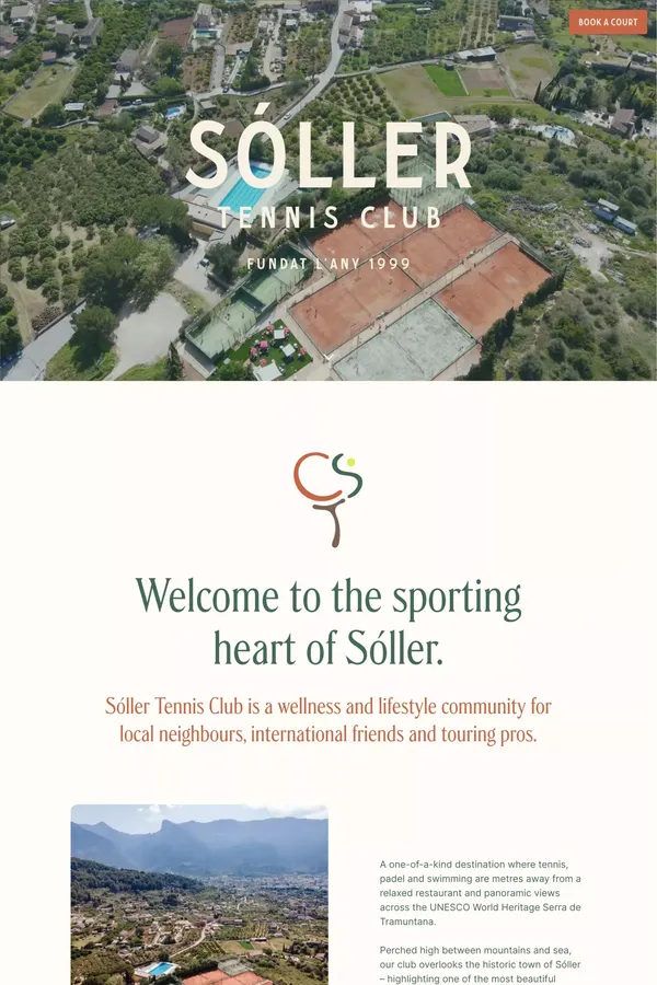 Sóller Tennis Club - Landing design inspiration