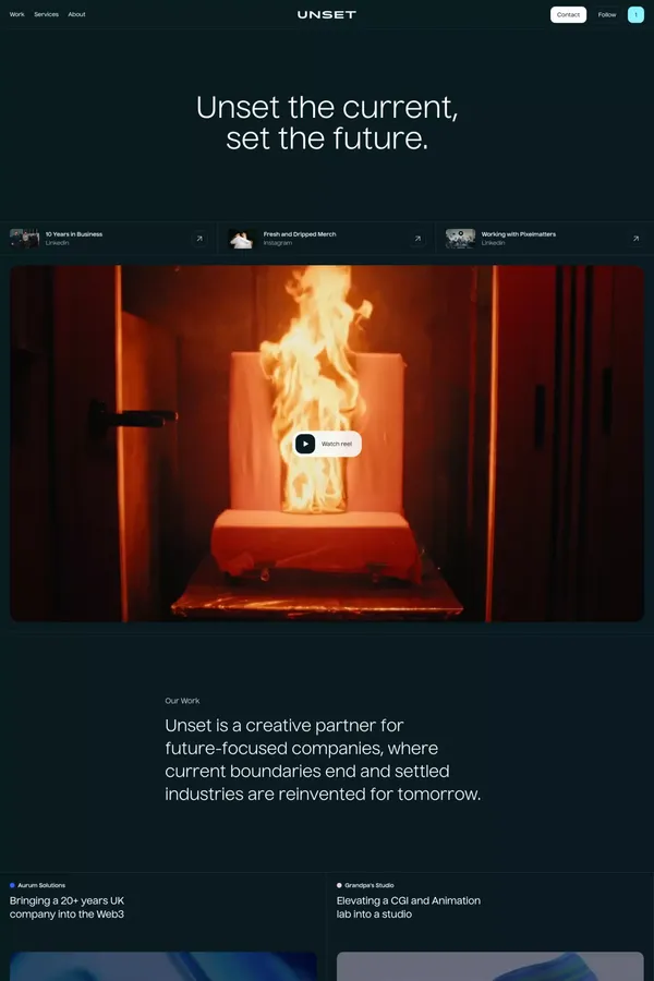 Unset Studio | Brands, Films and Websites