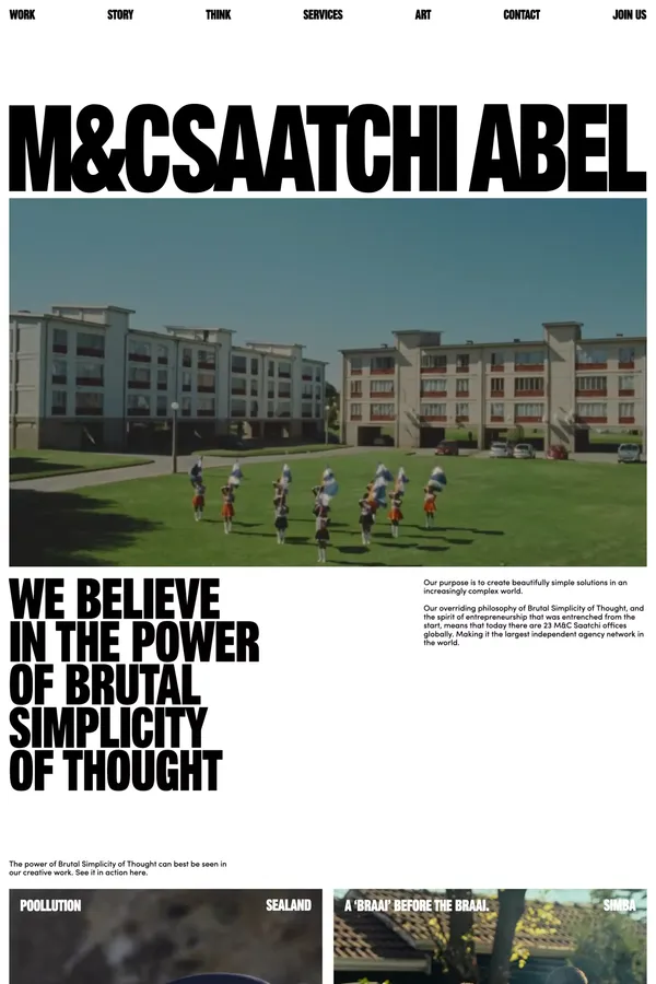 M&C Saatchi Abel | Brutal Simplicity of Thought - Portfolio design inspiration