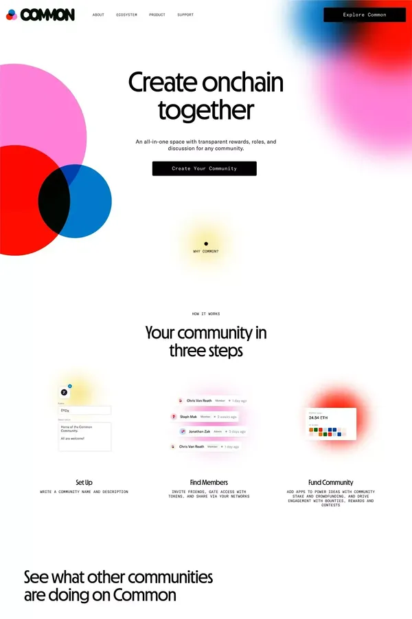 Common - Landing design inspiration