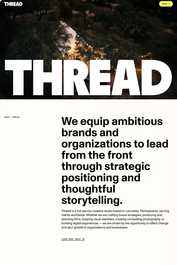 Thread | Pushing brand potential through storytelling. - Portfolio design inspiration