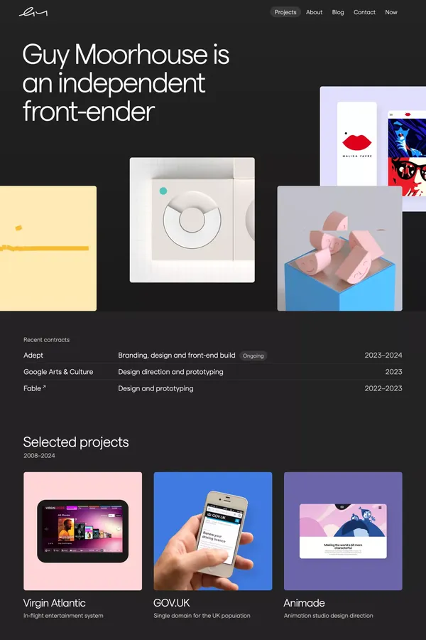 Guy Moorhouse — Design, branding, prototyping and build - Portfolio design inspiration