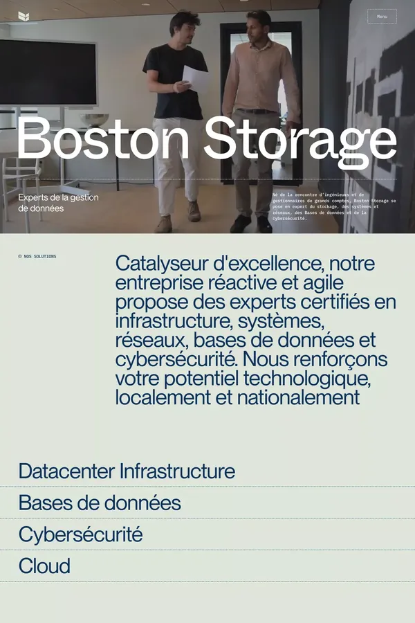 Boston Storage - Consulting & Data Management sur Toulouse et Paris - Portfolio design inspiration