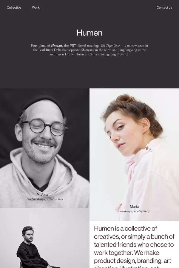 Humen - Portfolio design inspiration