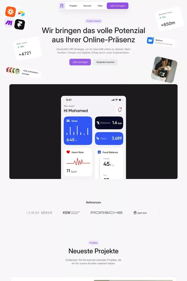 Reline — Wir bringen das volle Potenzial aus Ihrer Online-Präsenz. - Portfolio design inspiration