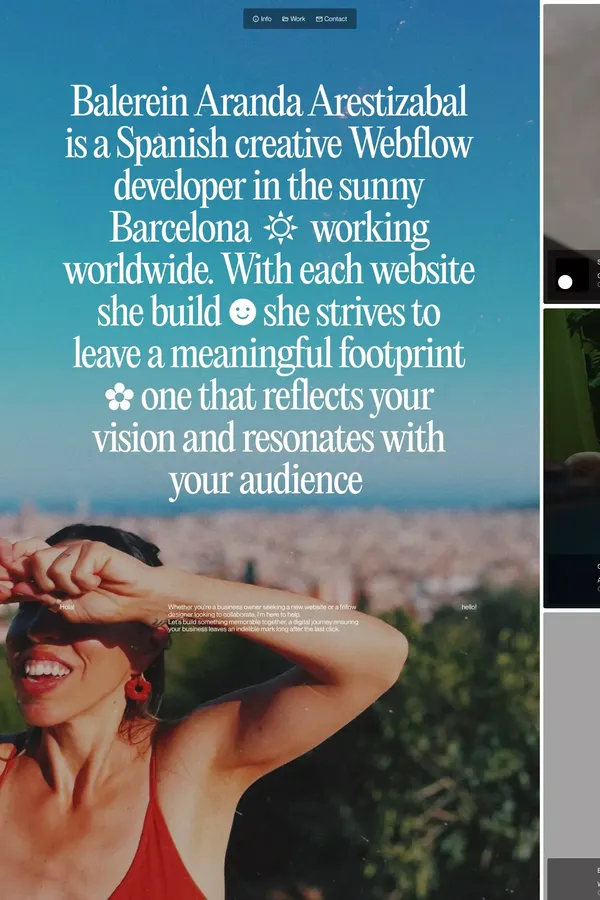 Creative webflow developer in Barcelona - Portfolio design inspiration