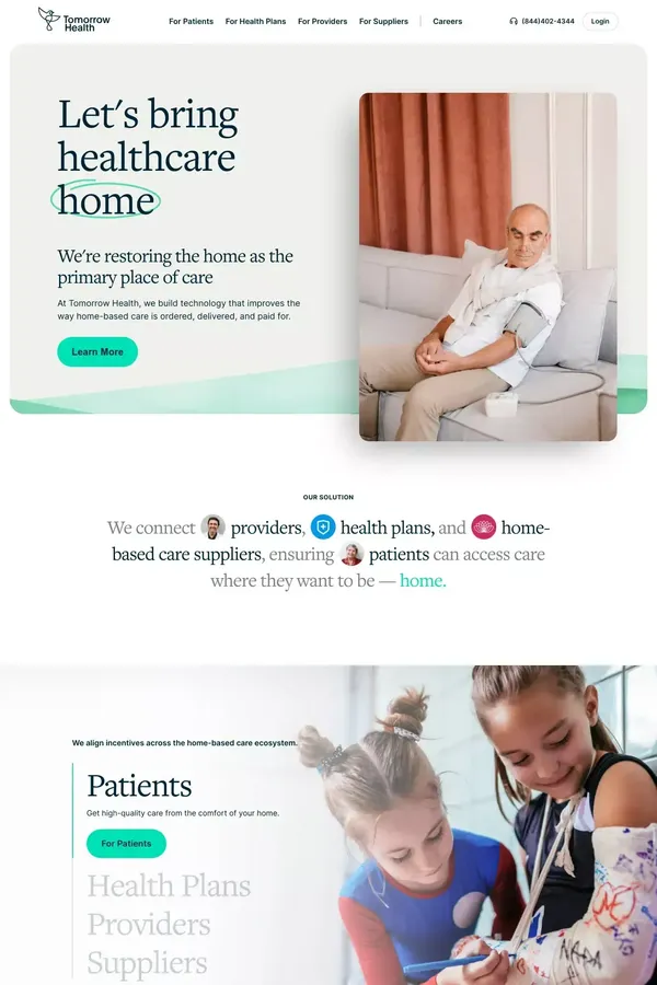 Tomorrow Health - Landing design inspiration