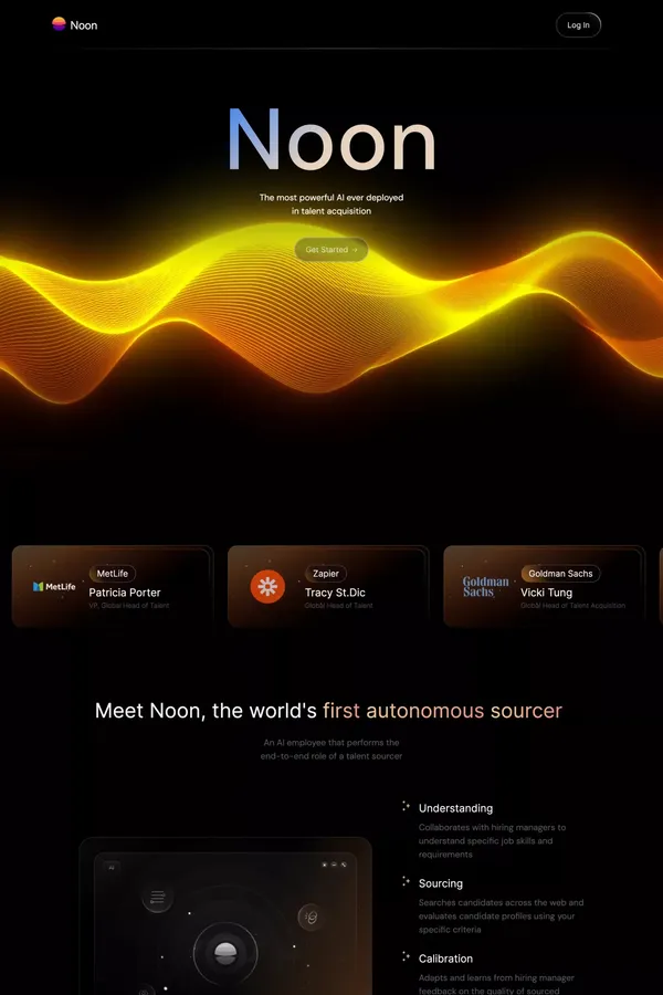 Noon | An AI teammate for every recruiting team - Landing design inspiration