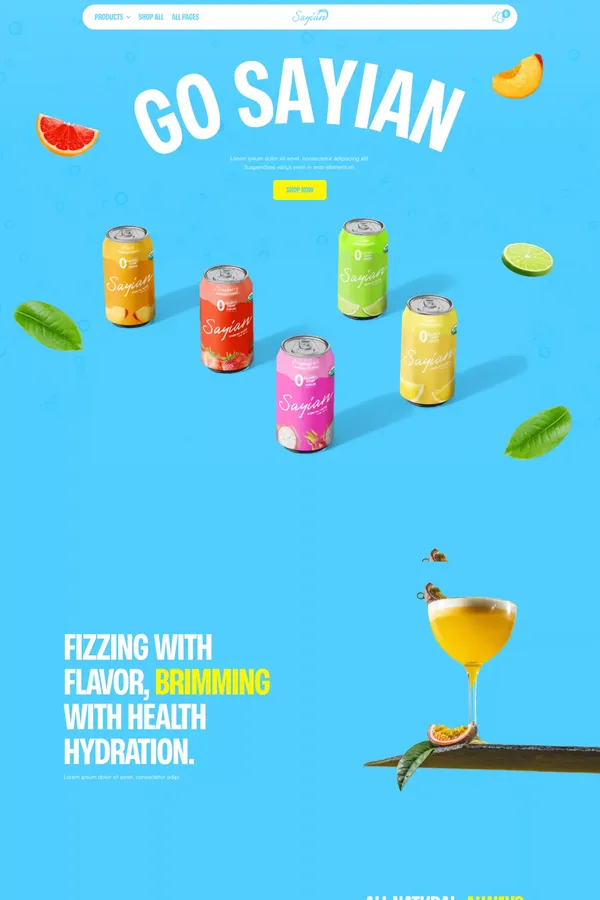 Home 03 - Sayian Drinks - Webflow Ecommerce Website Template - Template design inspiration