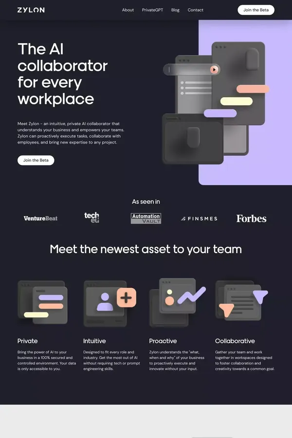 Zylon - Landing design inspiration
