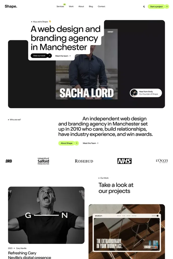 Web Design Manchester | Web Design Agency | MadeByShape - Portfolio design inspiration