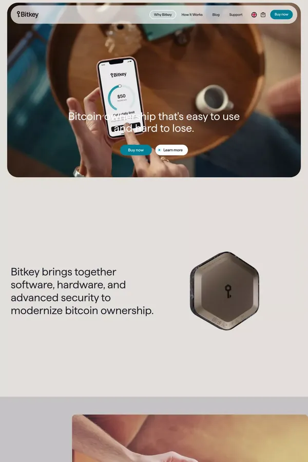 Bitkey: Self-custody bitcoin wallet - Landing design inspiration