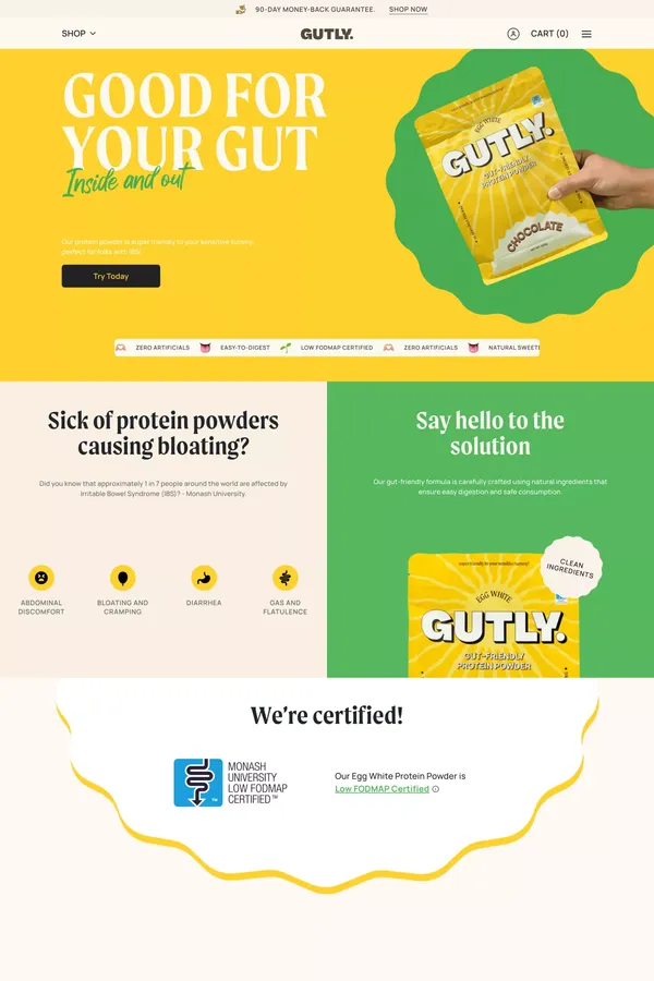 Gutly | Super friendly, to your sensitive tummy! - Landing design inspiration