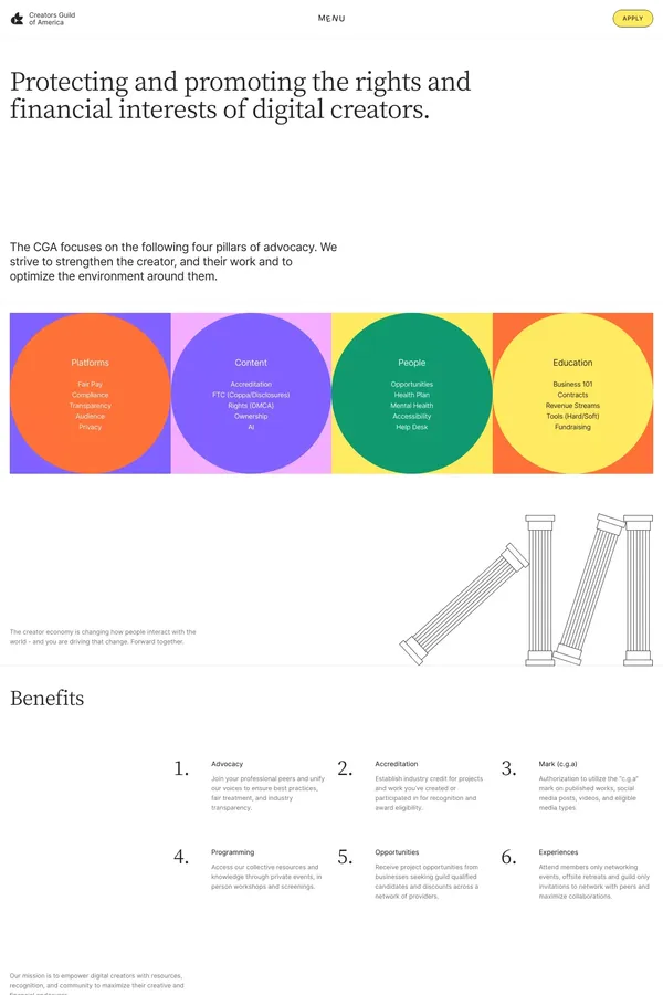 Creators Guild of America - Portfolio design inspiration
