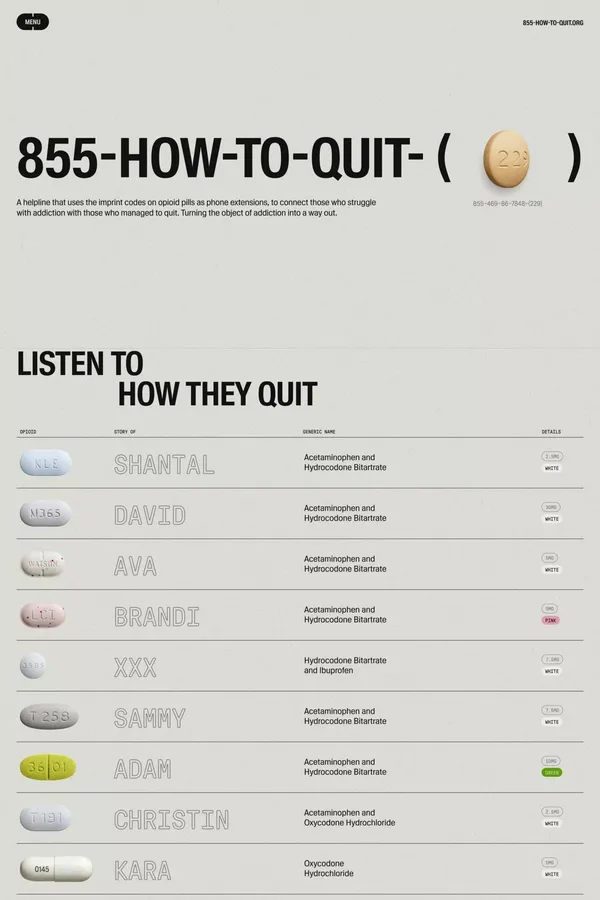 855-HOW-TO-QUIT | Turning the object of addiction into a way out - Other design inspiration