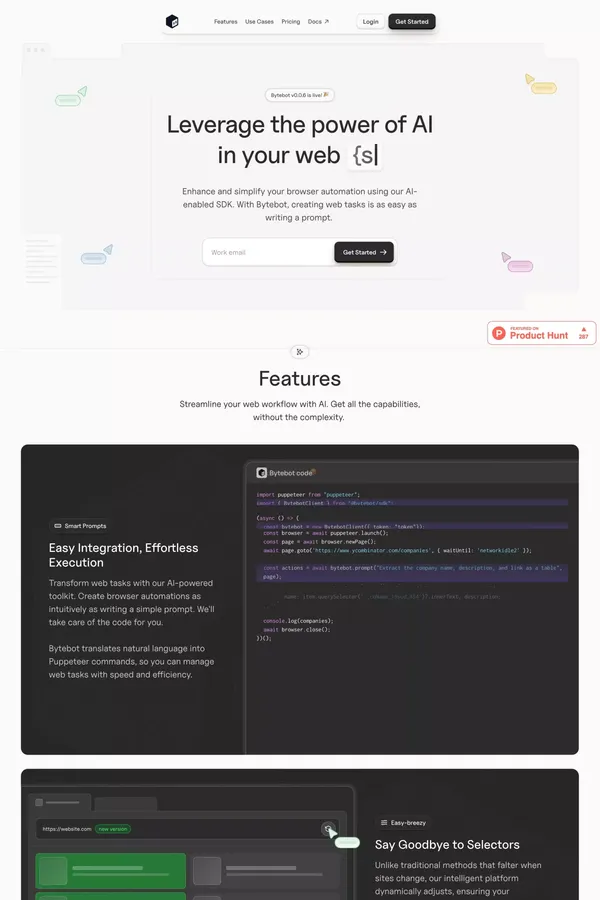 Bytebot - Leverage the power of AI in your web scraping, automation, testing and monitoring.