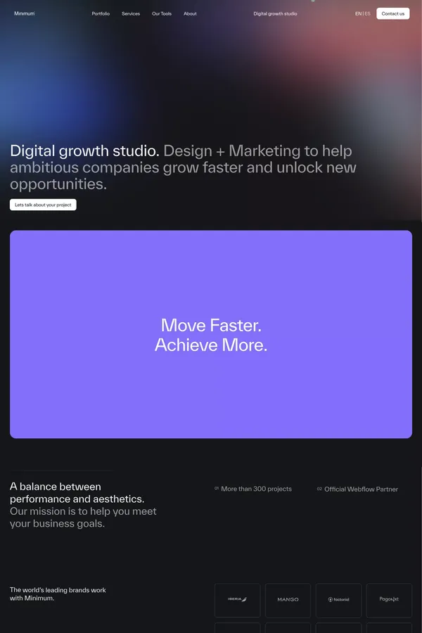 Minimum - Digital Growth Studio - Portfolio design inspiration