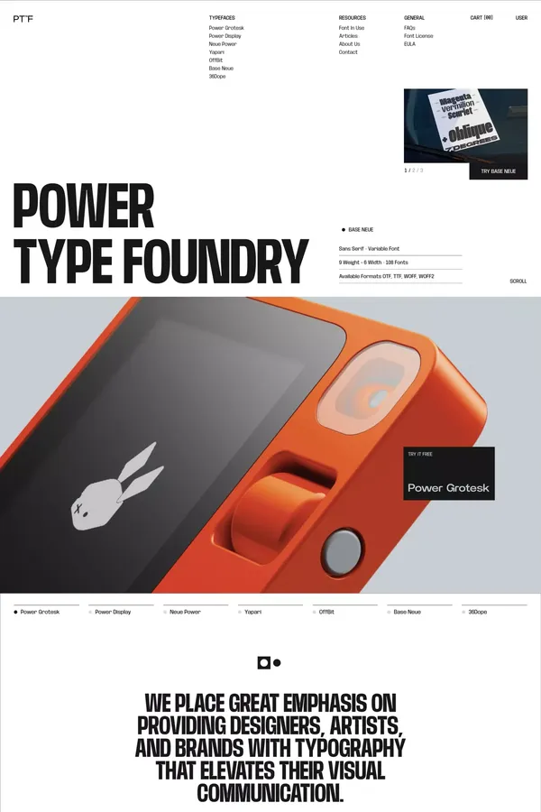Power Type™ Foundry — Font Design Studio - Ecommerce design inspiration