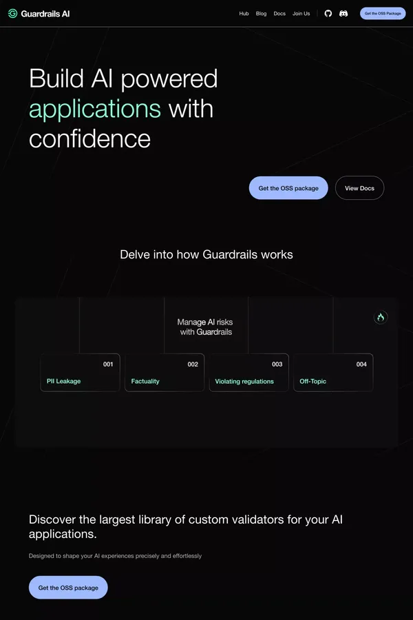 Guardrails AI - Landing design inspiration